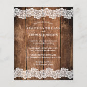 Papier Budget Rustique Faire-part de mariage dentelle en (Devant)