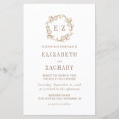 Papier Budget Rustique Faire-part de mariage Monogramme d (Devant)