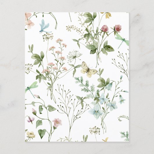 Papier Budget Rustique Fleurs sauvages Baby shower Invita (Dos)