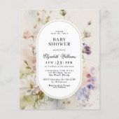 Papier Budget Rustique Fleurs sauvages Baby shower Invita (Devant)