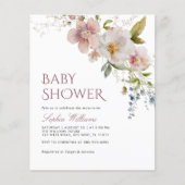 Papier Budget Rustique Fleurs sauvages Baby shower Invita (Devant)