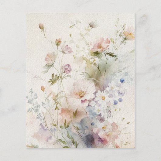 Papier Budget Rustique Fleurs sauvages Dedication Invitat (Dos)