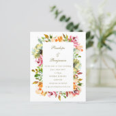 Papier Budget Rustique Floral Mariage QR Code Invitation (Debout devant)