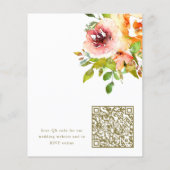 Papier Budget Rustique Floral Mariage QR Code Invitation (Dos)