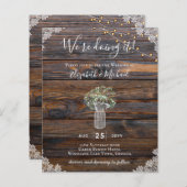 Papier BUDGET Rustique Gypsophila éclaire Mason Jars Invi (Devant / Derrière)