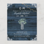 Papier BUDGET Rustique Gypsophila éclaire Mason Jars Invi (Devant)