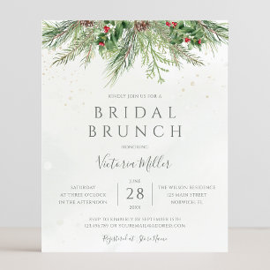 Papier Budget Rustique hiver verdure Invitation de Brunch