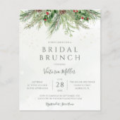 Papier Budget Rustique hiver verdure Invitation de Brunch (Devant)