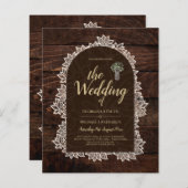 Papier Budget Rustique Lace MasonJar Gypsophila Mariage I (Devant / Derrière)