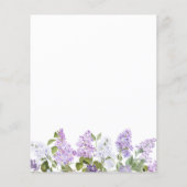 Papier Budget Rustique Lilac Fleurs Baptême Invitation (Dos)