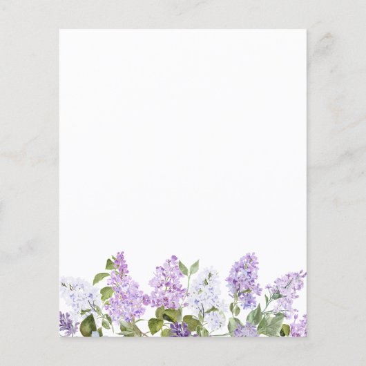 Papier Budget Rustique Lilac Fleurs Christening Invitatio (Dos)