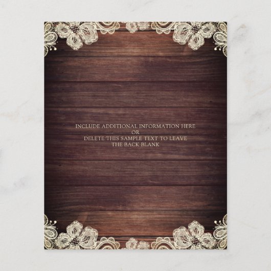 Papier Budget Rustique Lumières en ivoire Faire-part de m (Dos)