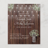 Papier Budget Rustique Lumières Mason Jars Gypsophila Mar (Devant)