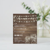 Papier Budget Rustique Lumières Mason Jars Mariage Invite (Debout devant)