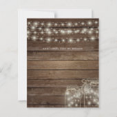Papier Budget Rustique Lumières Mason Jars Mariage Invite (Dos)