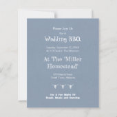 Papier Budget Rustique Manger Boire Marié Dusty Blue Bull (Dos)