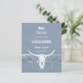 Papier Budget Rustique Manger Boire Marié Dusty Blue Bull (Debout devant)