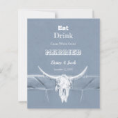 Papier Budget Rustique Manger Boire Marié Dusty Blue Bull (Devant)