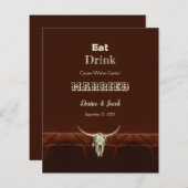 Papier Budget Rustique Manger Boire Marié Mariage Bull Cr (Devant / Derrière)