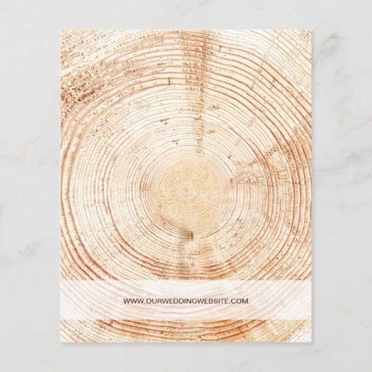 Papier Budget Rustique Mariage coupe bois tranche personn (Dos)