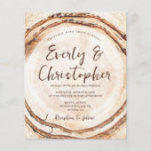 Papier Budget Rustique Mariage coupe bois tranche personn (Devant)