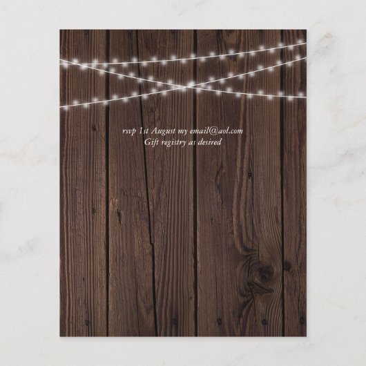 Papier Budget Rustique Mariage floral de tournesol en boi (Dos)