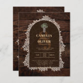 Papier Budget Rustique Mariage Jar Mason Lace Gypsophila (Devant / Derrière)