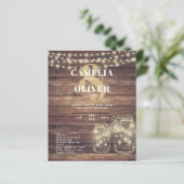 Papier BUDGET Rustique Mason Jar Lumières MARIAGE en bois (Debout devant)