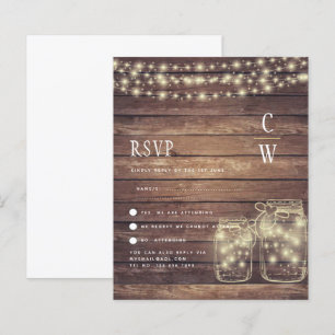 Papier BUDGET Rustique Mason Jar Lumières MARIAGE en bois