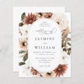 Papier Budget Rustique Neutre Boho Floral Mariage S2 (Devant / Derrière)