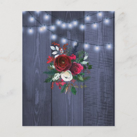 Papier Budget rustique Noël Open House invitation (Dos)