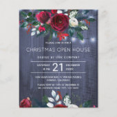 Papier Budget rustique Noël Open House invitation (Devant)