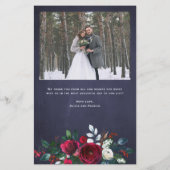Papier Budget rustique Noël photo mariage merci (Dos)