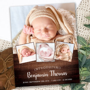 Papier Budget Rustique Nouveau bébé 4 photo Merci de nais