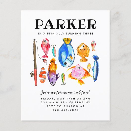 Papier Budget Rustique O-Fish-al Reel pêche amusante Anni (Devant)