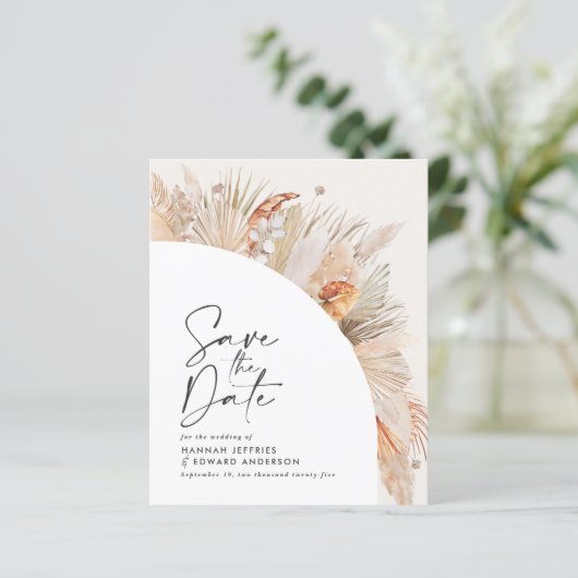 Papier budget rustique pampas herbe mariage enregistrer l (Debout devant)