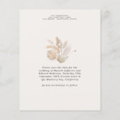 Papier budget rustique pampas herbe mariage enregistrer l (Dos)