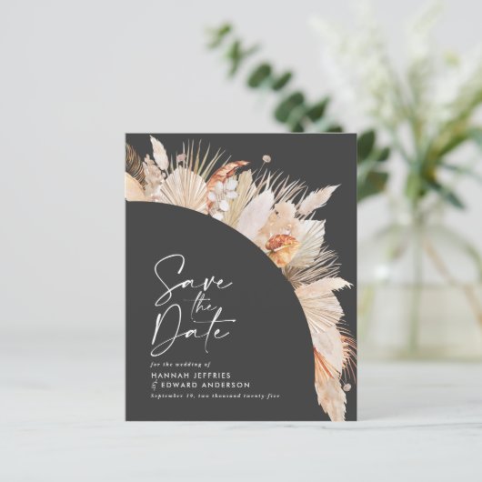 Papier budget rustique pampas herbe mariage enregistrer l (Debout devant)