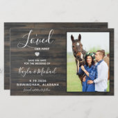 Papier Budget Rustique Photo Cheval Mariage Enregistrer L (Devant / Derrière)