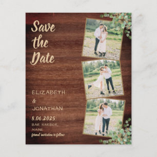 Papier Budget Rustique Photo Enregistrer La Date Eucalypt