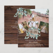 Papier Budget Rustique Photo EUCALYPTUS Invitations de ma (Devant / Derrière)