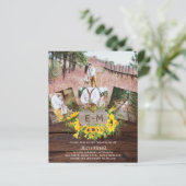 Papier Budget Rustique Photo Tournesols Invitations de ma (Debout devant)