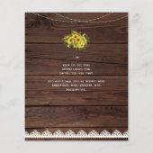 Papier Budget Rustique Photo Tournesols Invitations de ma (Dos)