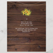 Papier Budget Rustique Photo Tournesols Invitations de ma (Dos)