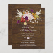 Papier Budget Rustique Plum Blooms Ginger Wedding Invite (Devant / Derrière)