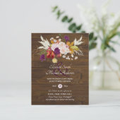 Papier Budget Rustique Plum Blooms Ginger Wedding Invite (Debout devant)