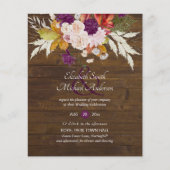 Papier Budget Rustique Plum Blooms Ginger Wedding Invite (Devant)