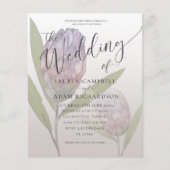 Papier Budget Rustique Purple Floral Faire-part de mariag (Devant)