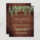 Papier Budget Rustique QR Code Faire-part de mariage de l (Devant / Derrière)