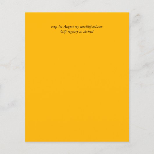 Papier BUDGET Rustique Sunflower Bleu Jaune Mariage Invit (Dos)